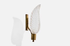 Ezan, Wall Light, Brass, Glass, France, 1940s