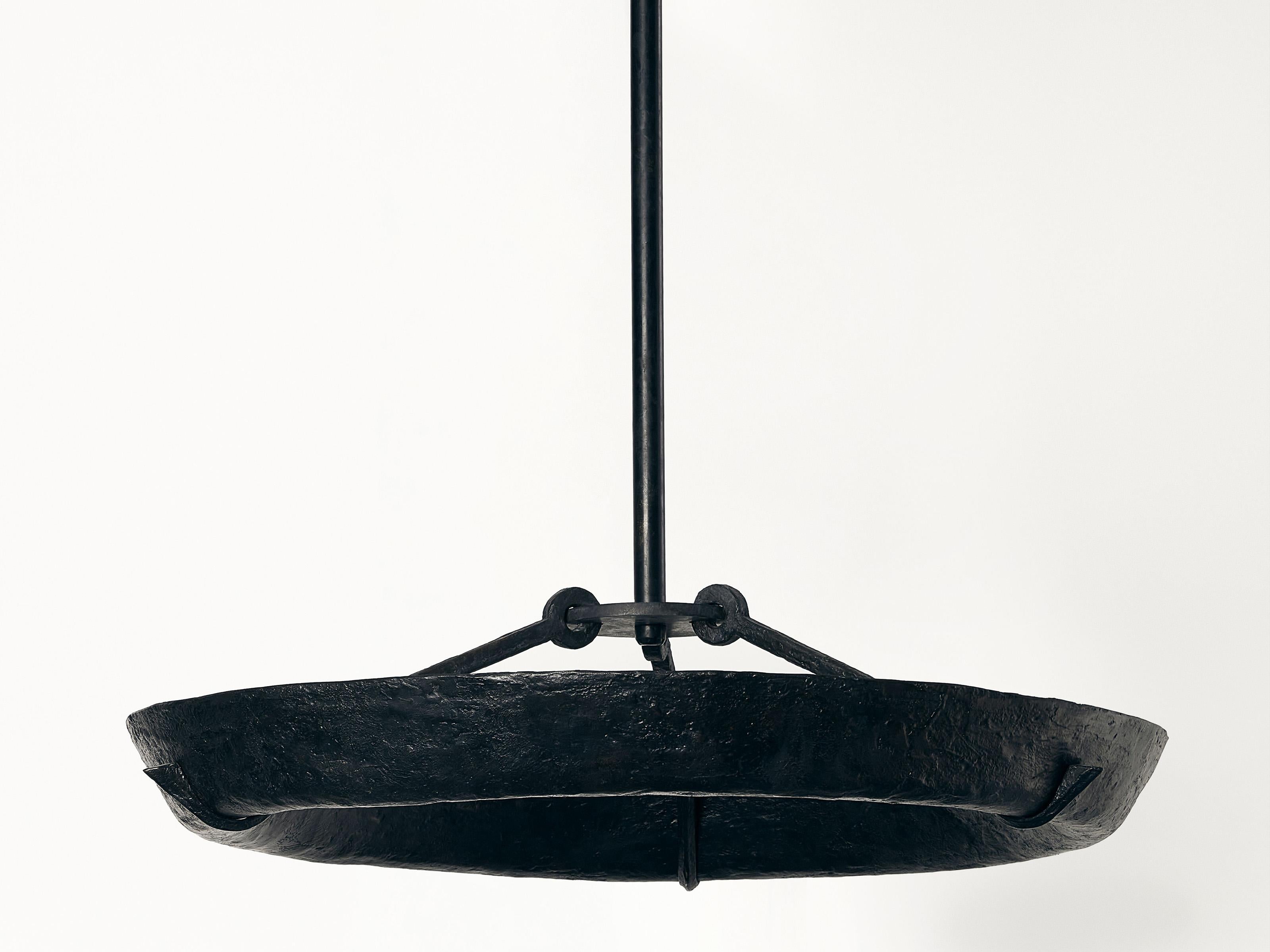 French Eze Black Suspension Light by Michel Amar For Sale