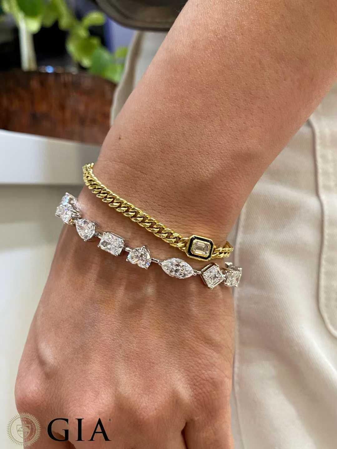 Eze Jewelry Bracelet en diamant certifié GIA de 1 carat chacun en vente 10