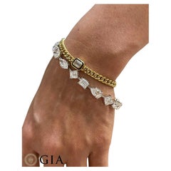 Eze Jewelry Pulsera de diamantes de 1 quilate cada uno con certificado GIA