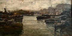 Boats in the port of Genoa, Italy