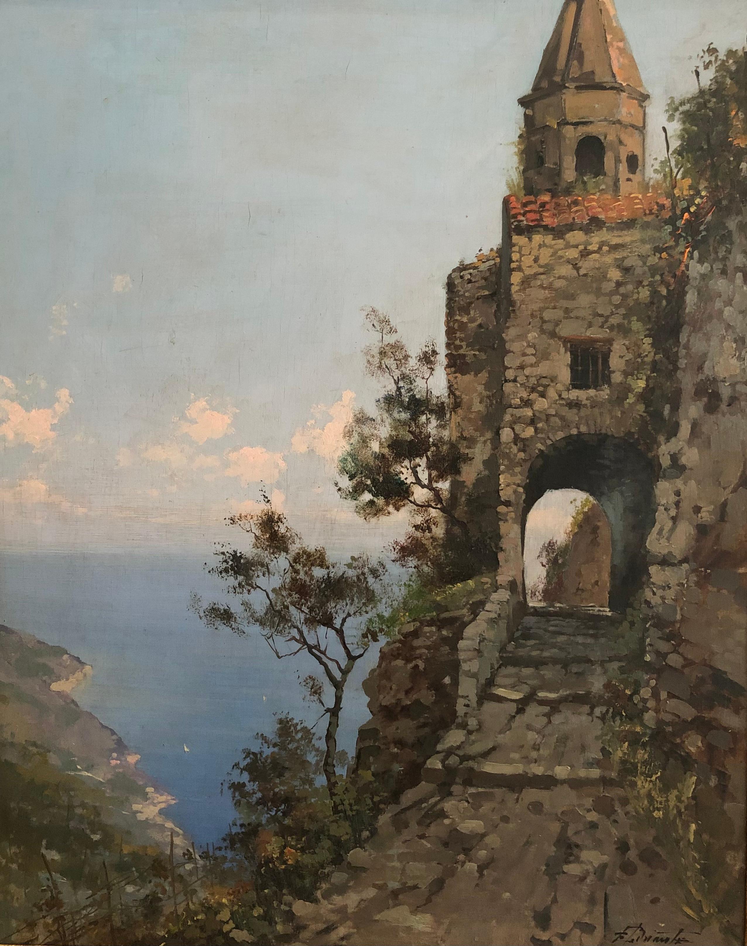 Landscape Painting de Ezelino Briante - Vista del mar desde las alturas de Capri