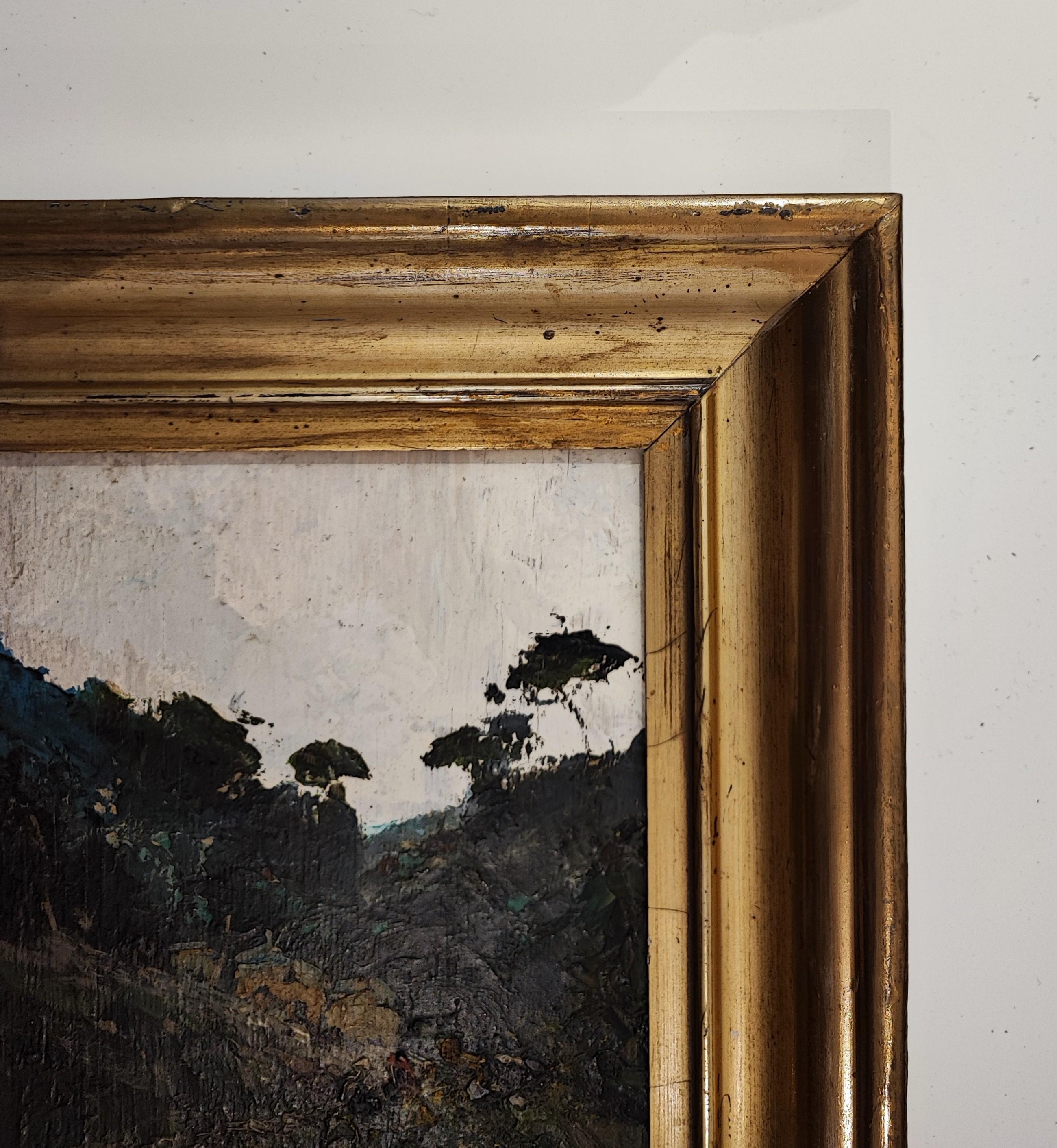 Work on wood
Golden wooden frame 
33 x 28.5 x 4 cm