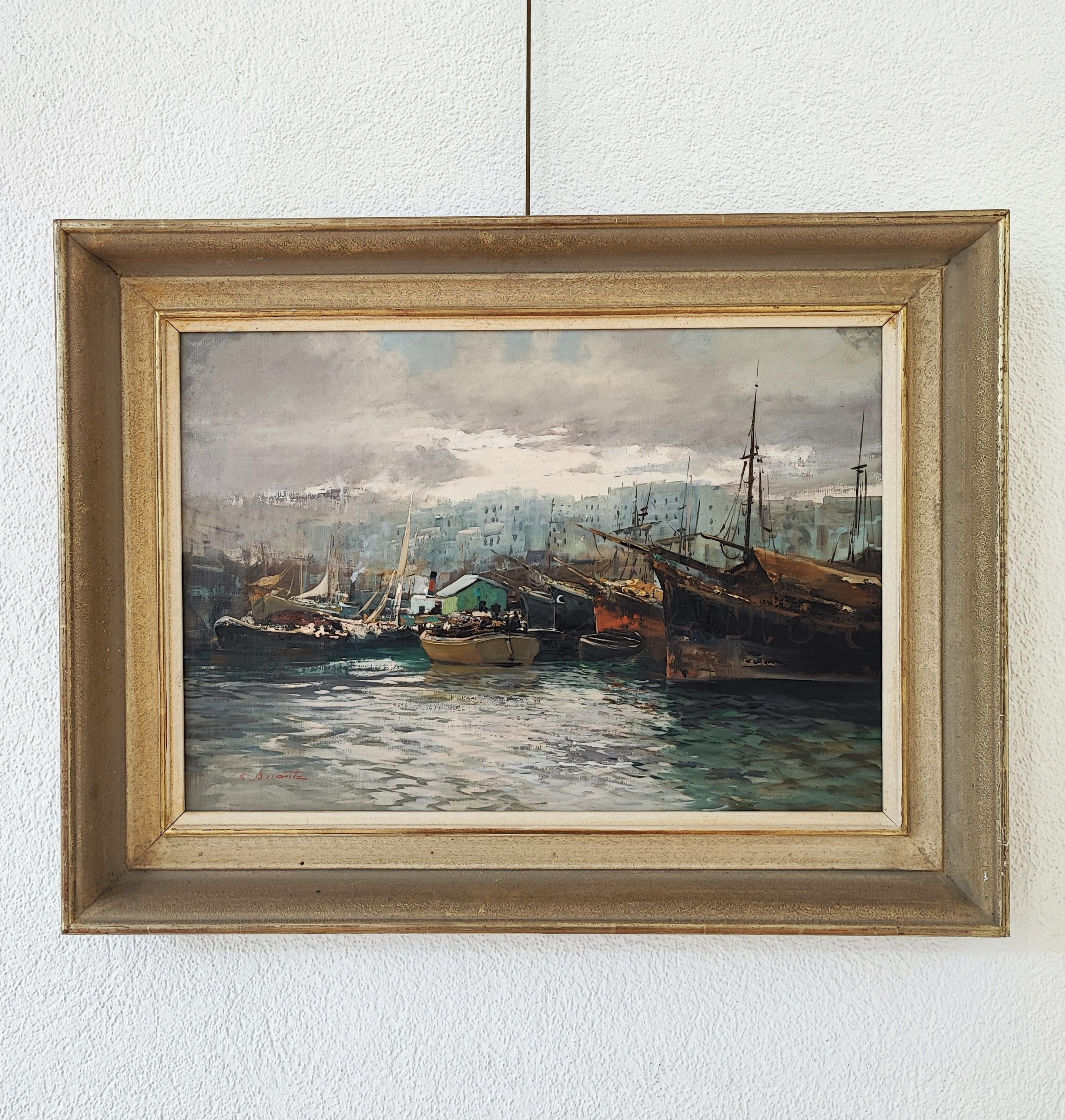 The big port - Painting by Ezelino Briante