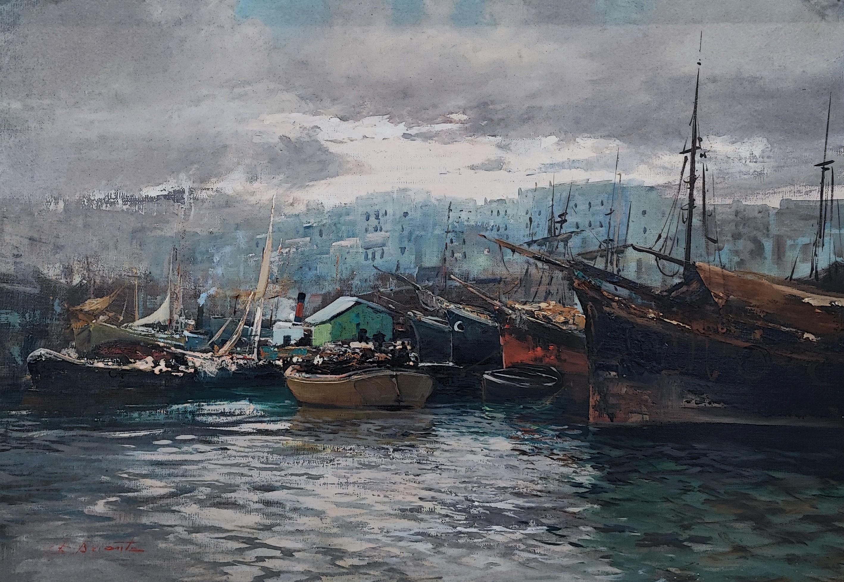 Ezelino Briante Landscape Painting - The big port