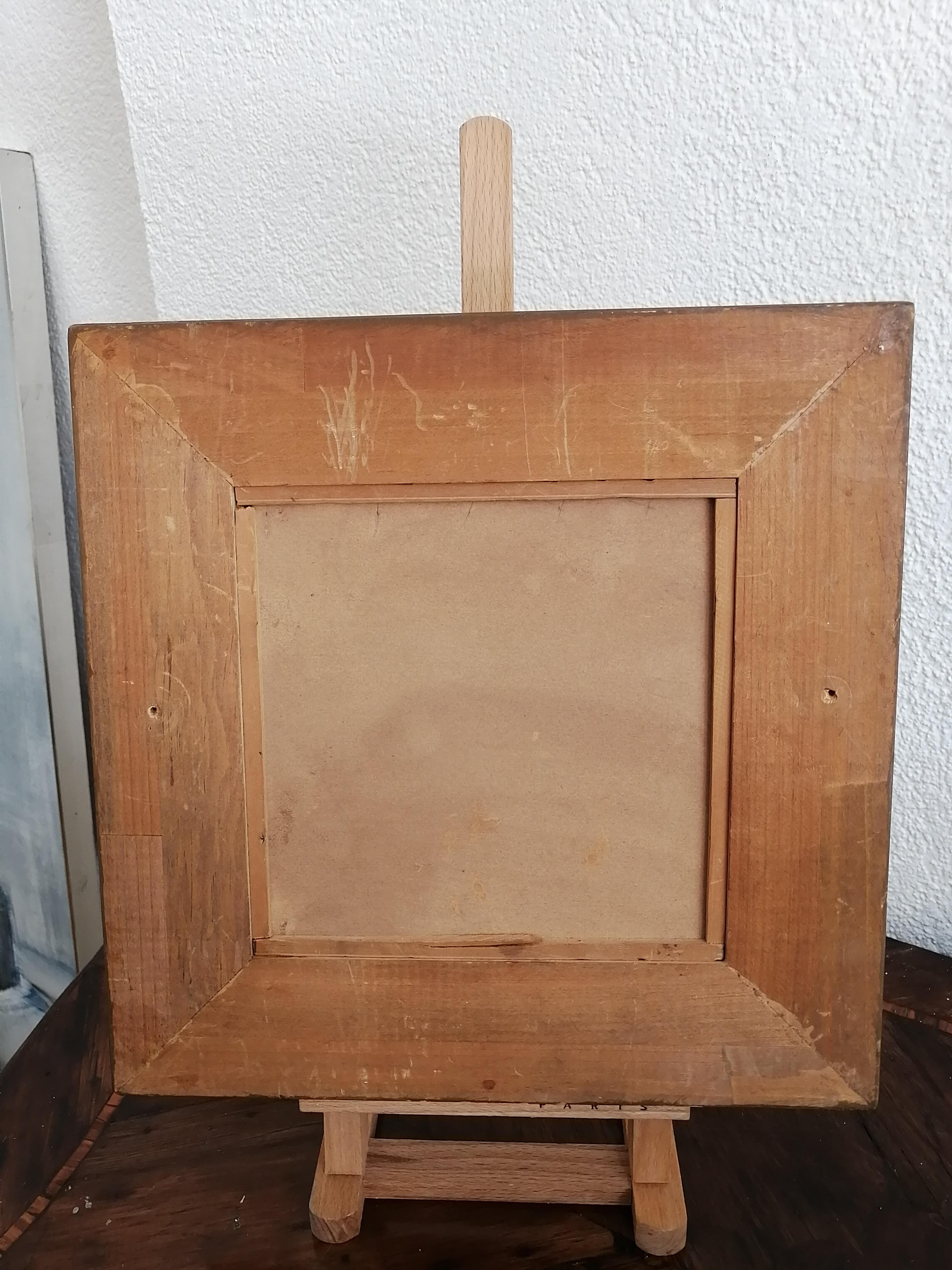 Work on cardboard
Golden wooden frame
29.5 x 29.5 x 4.5 cm