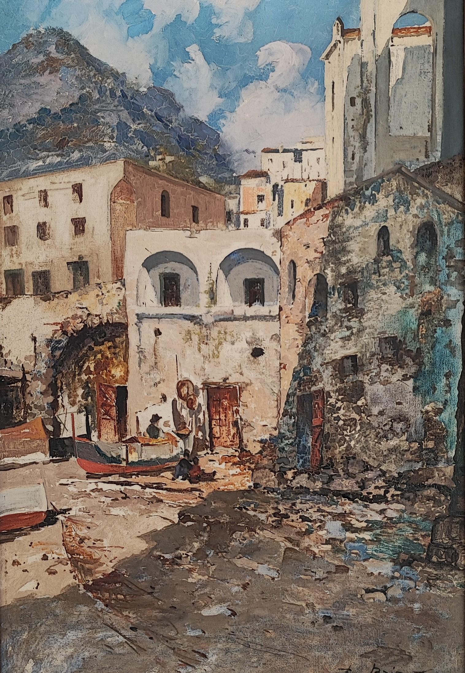 Ezelino Briante Landscape Painting - Vicolo di Capri