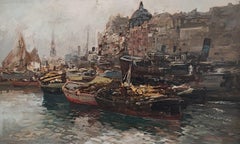 View of a bustling harbor