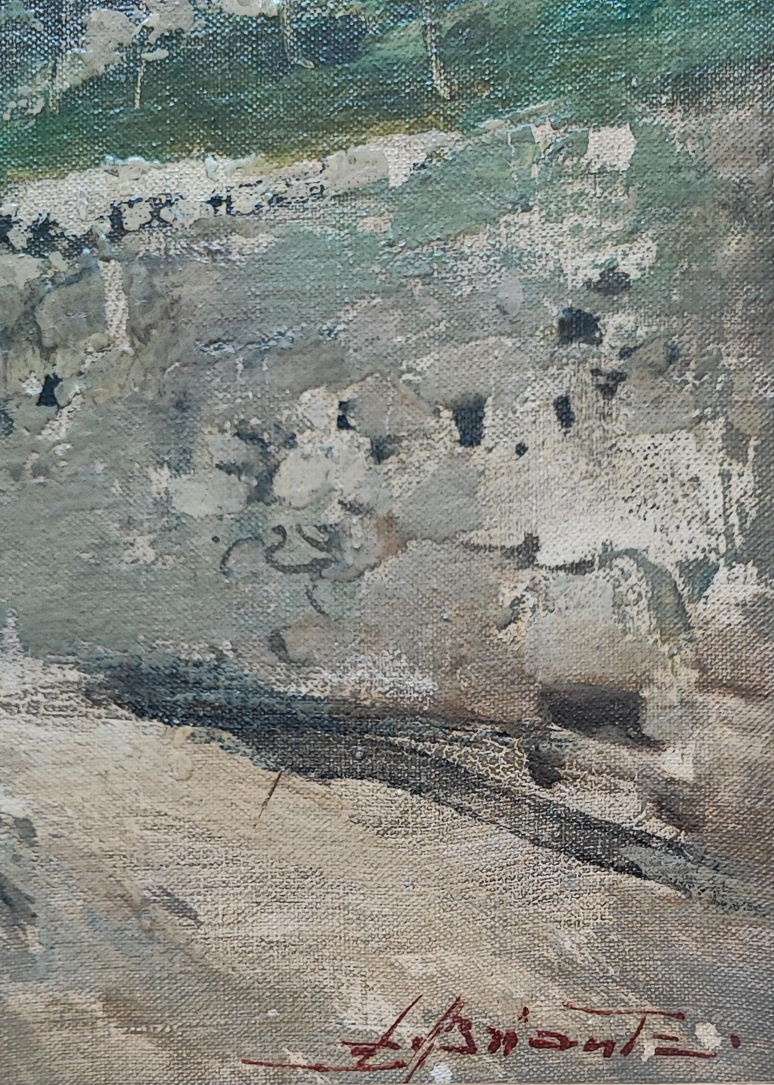 Lavandera - Painting Escuela italiana de Ezelino Briante