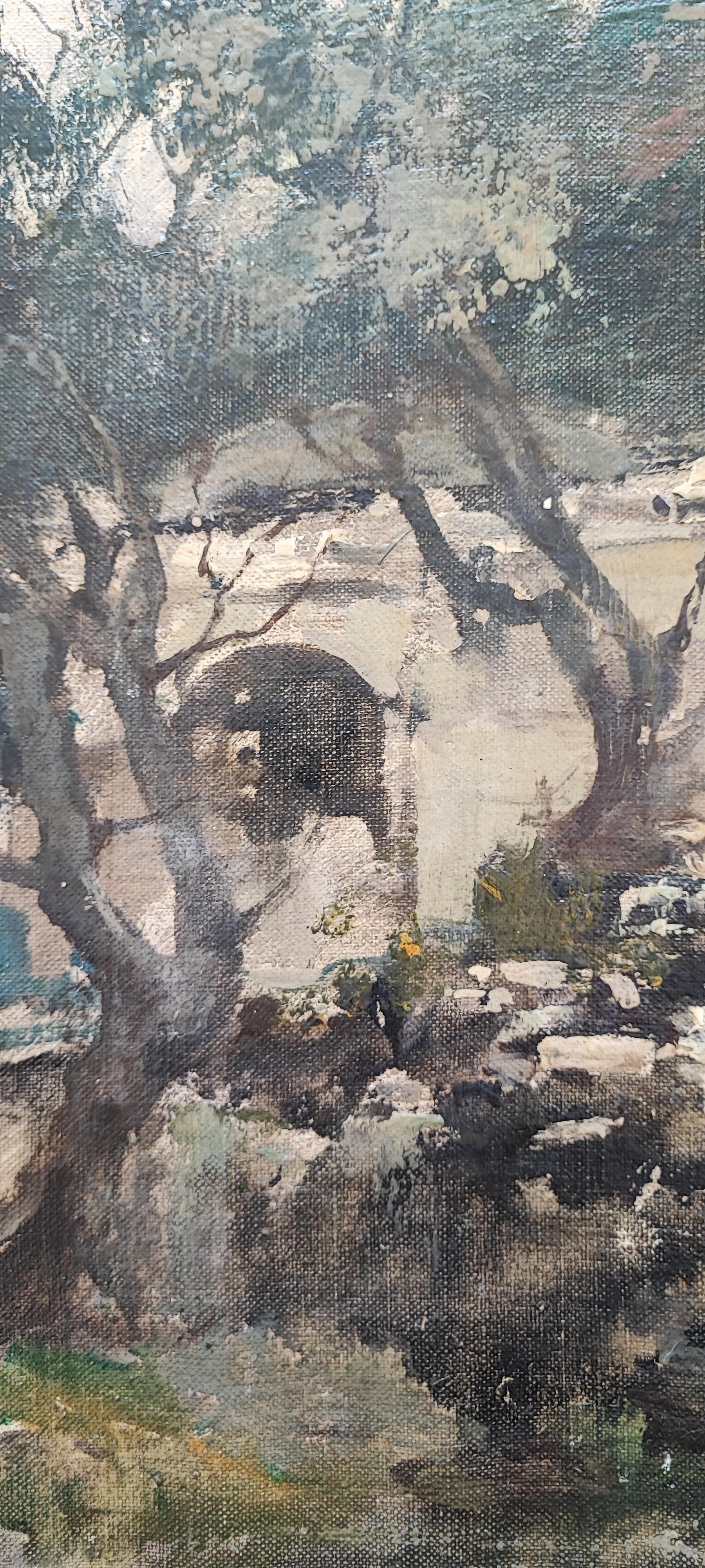 Lavandera - Landscape Painting Negro de Ezelino Briante