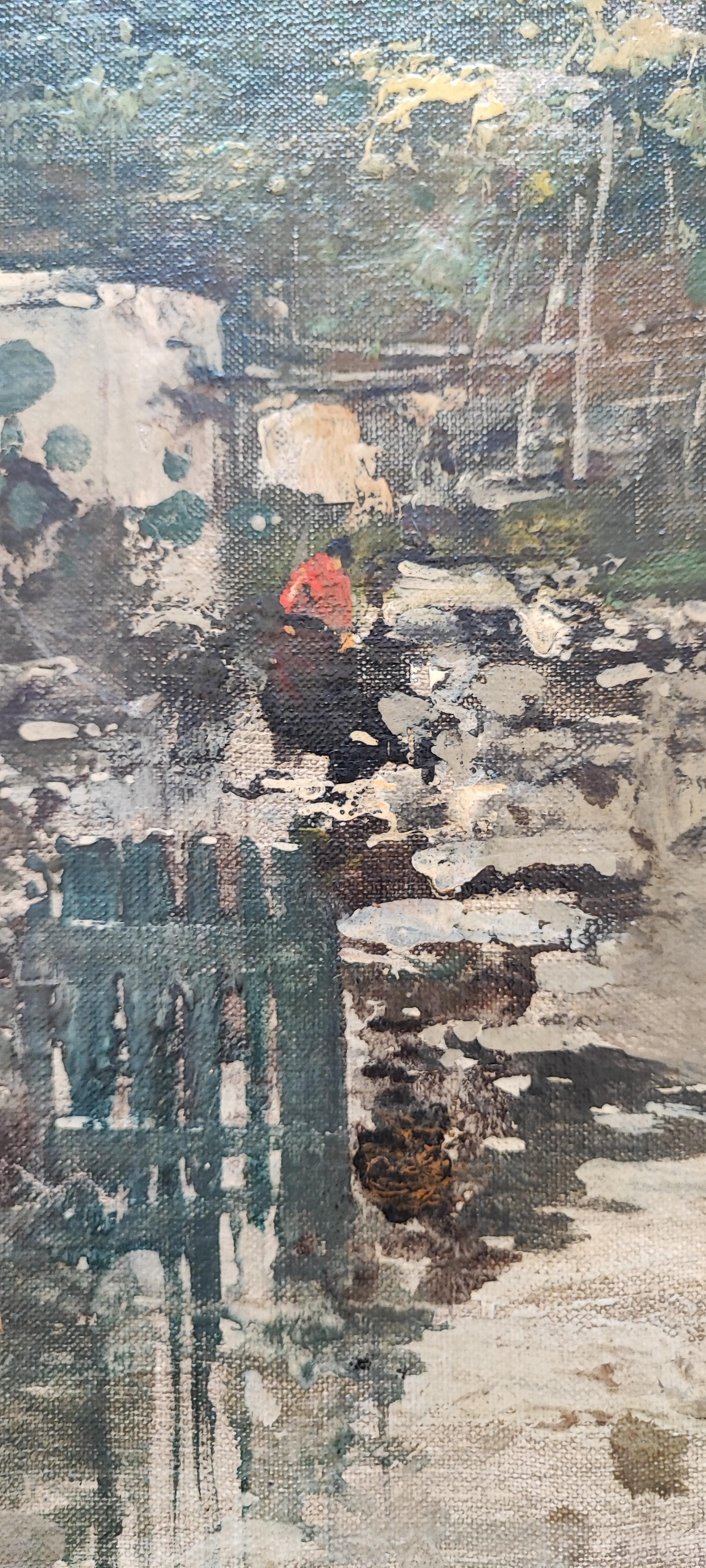 Trabajo sobre cartón
Marco moldeado en yeso y madera dorada
50 x 60 x 5.5 cm