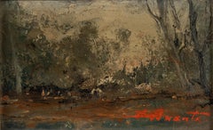 Woodland Landscape, Atmospheric Forest Oil Painting