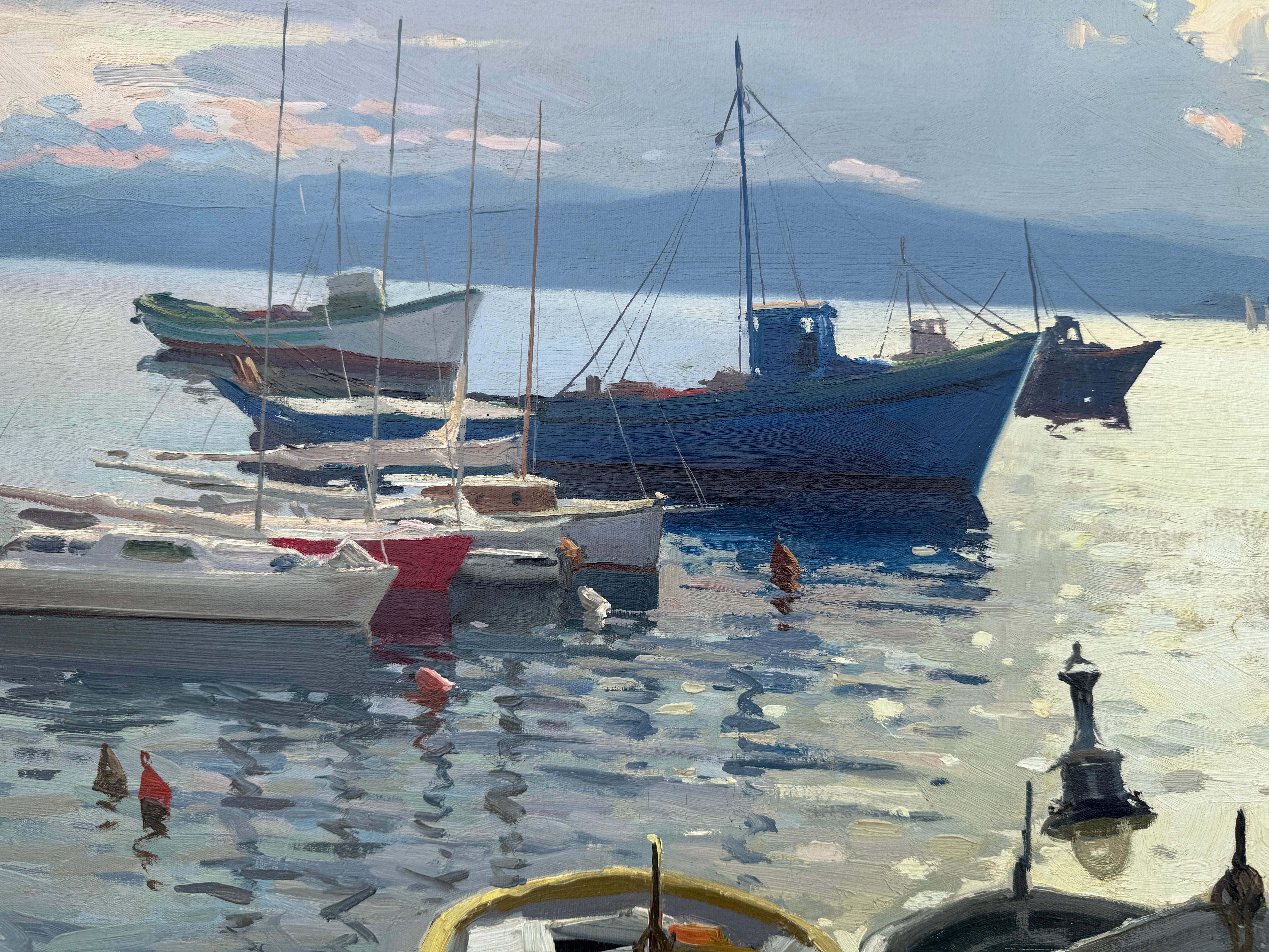 Palamos Espagne Costa Brava huile sur toile peinture paysage marin espagnol 1