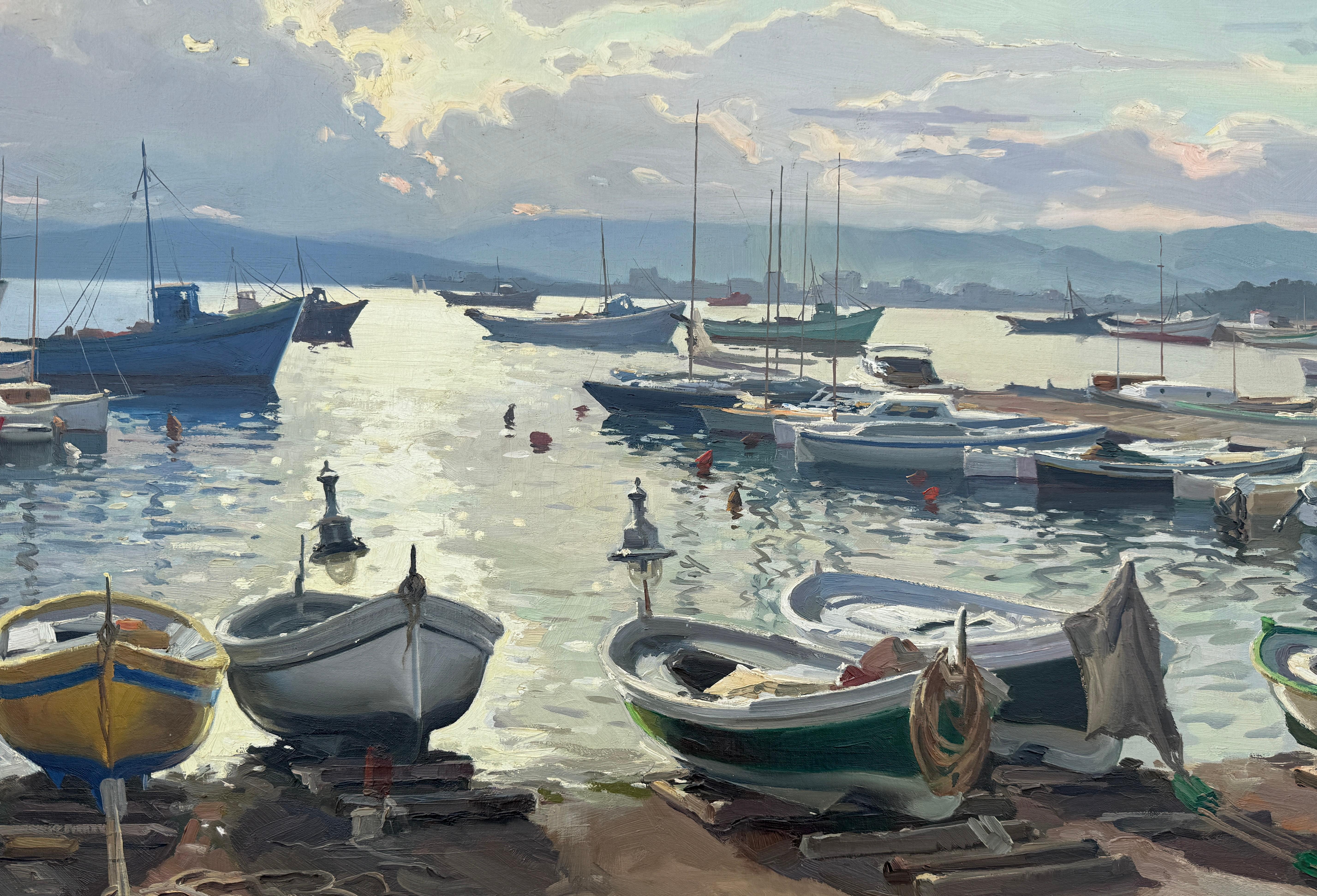 Palamos Espagne Costa Brava huile sur toile peinture paysage marin espagnol 2
