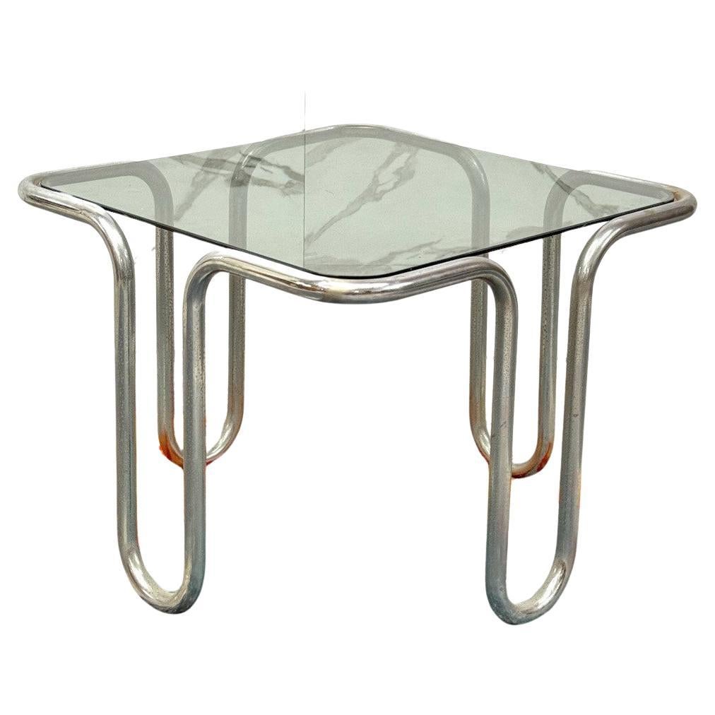 Ezio Didone Tavolino da caffè Vintage Design Acciaio cromato anni 70 in vendita