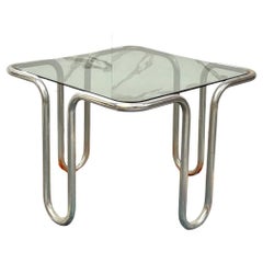 Ezio Didone Tavolino da caffè Vintage Design Acciaio cromato anni 70