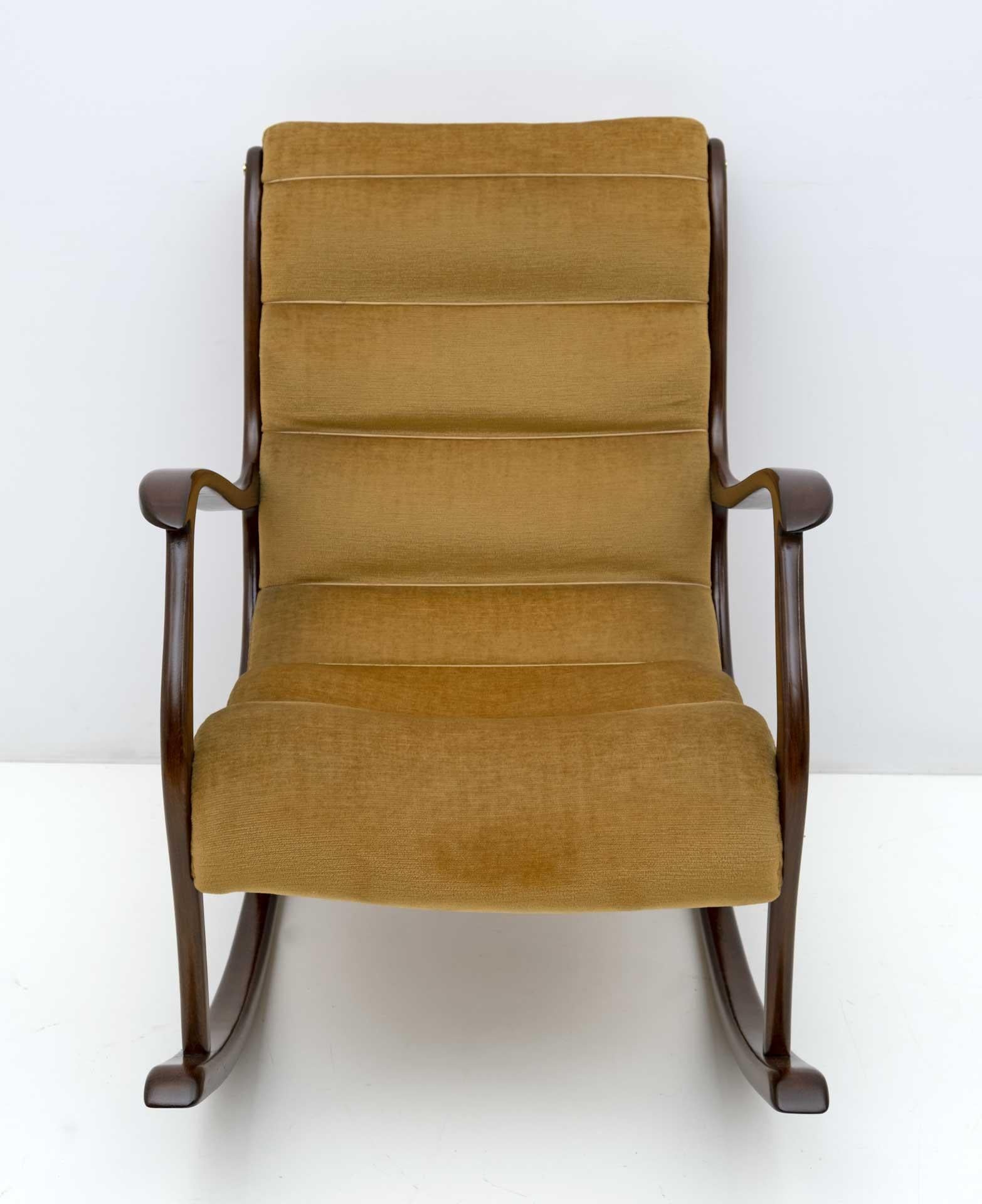 Mid-20th Century Ezio Longhi Mid-Century Modern Italian Rocking Chair for Elam, 1950s For Sale