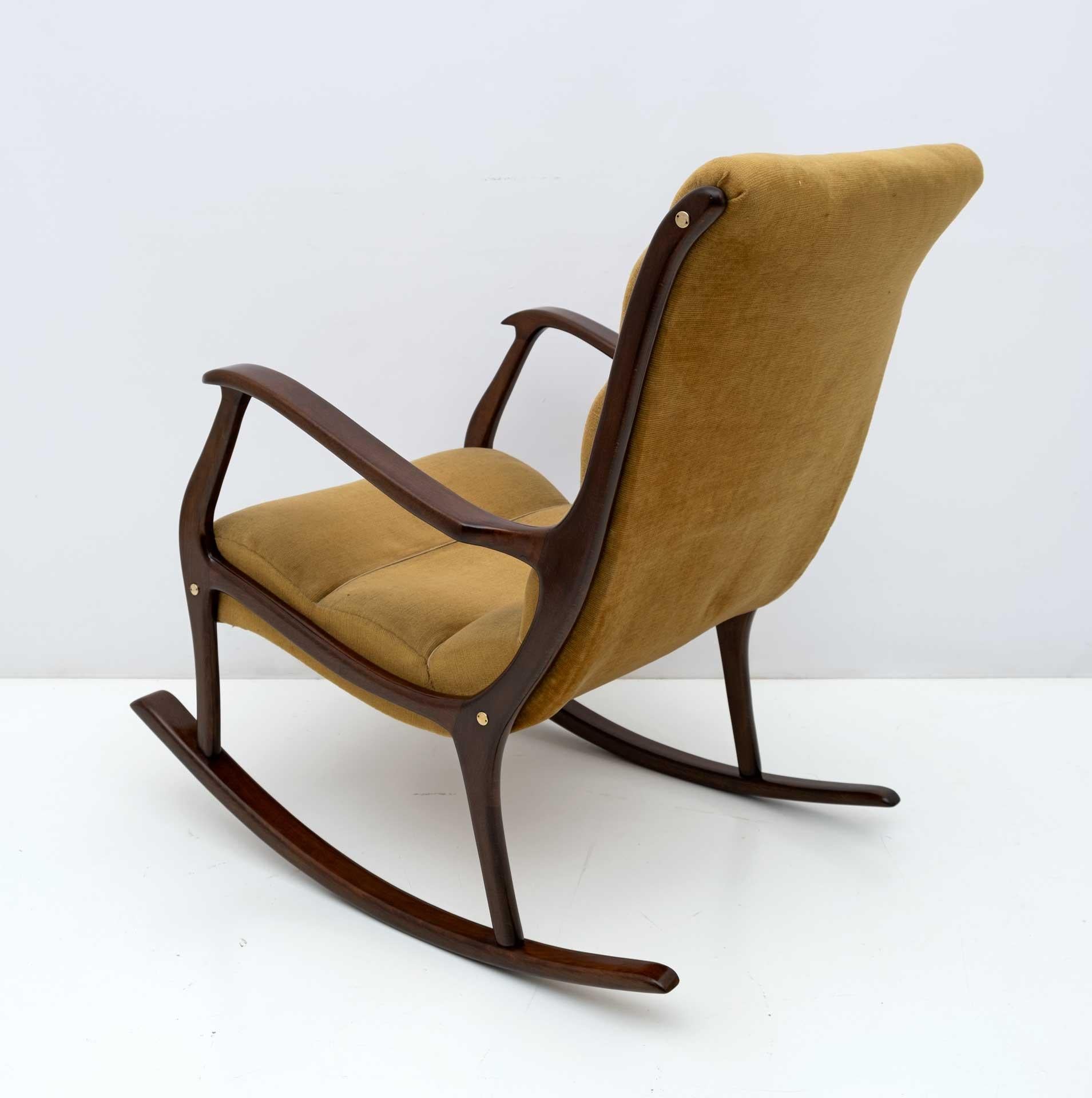 Ezio Longhi Mid-Century Modern Italian Rocking Chair for Elam, 1950s For Sale 1