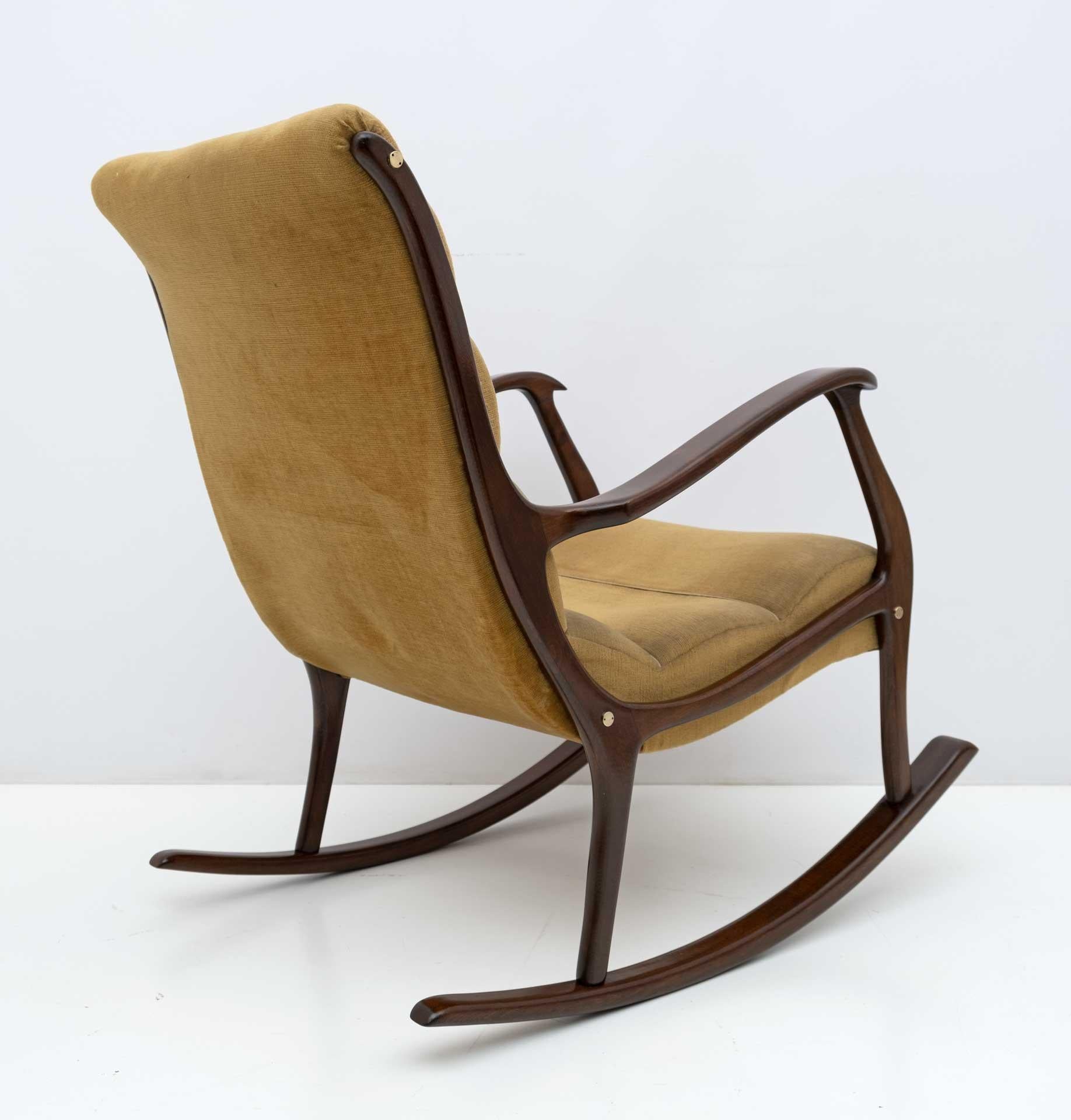 Ezio Longhi Mid-Century Modern Italian Rocking Chair for Elam, 1950s For Sale 3