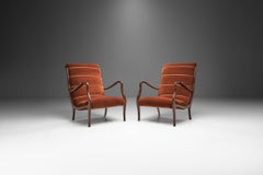 Ezio Longhi Ribbed-Back Lounge Chairs for ELAM, Italy 1960s