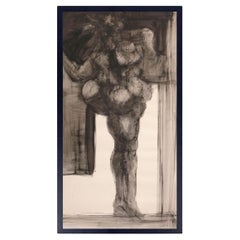 Ezio Martinelli Abstract Figural Painting 62" x 34.75" Mid Century Modern Art