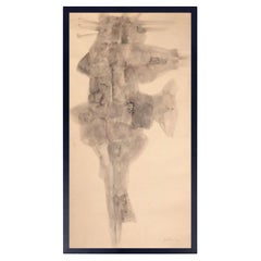 Ezio Martinelli Abstract Figural Painting 77.5" x 42.5" Mid Century Modern Art