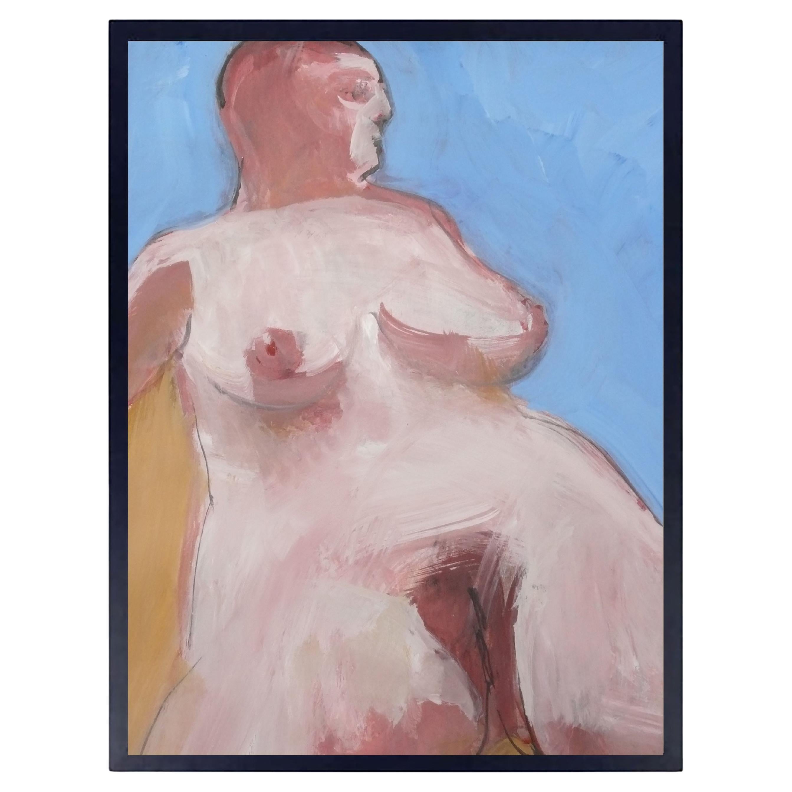 Ezio Martinelli Figural Painting 33.25" x 25.5" Mid Century Modern Art