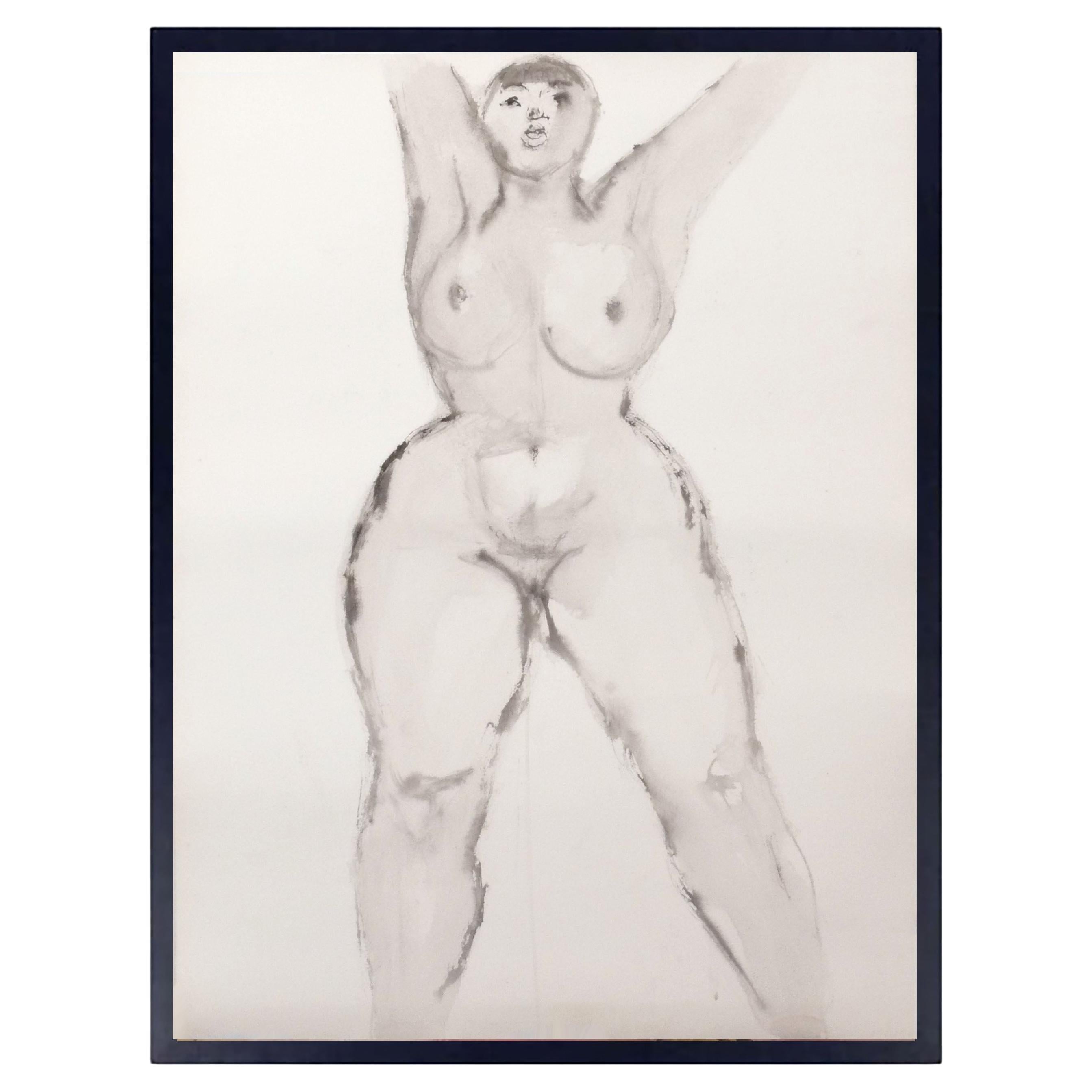 Ezio Martinelli Figural Painting 34.25" x 26" Mid Century Modern Art