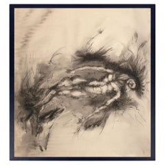 Ezio Martinelli Figural Painting 64" x 70" Mid Century Modern Abstract Art