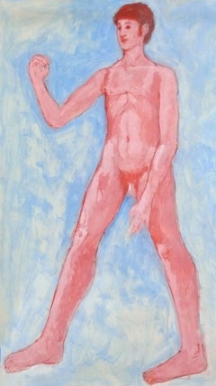 Ezio Martinelli Figural Painting 65.75" x 39.75" Mid Century Modern Art