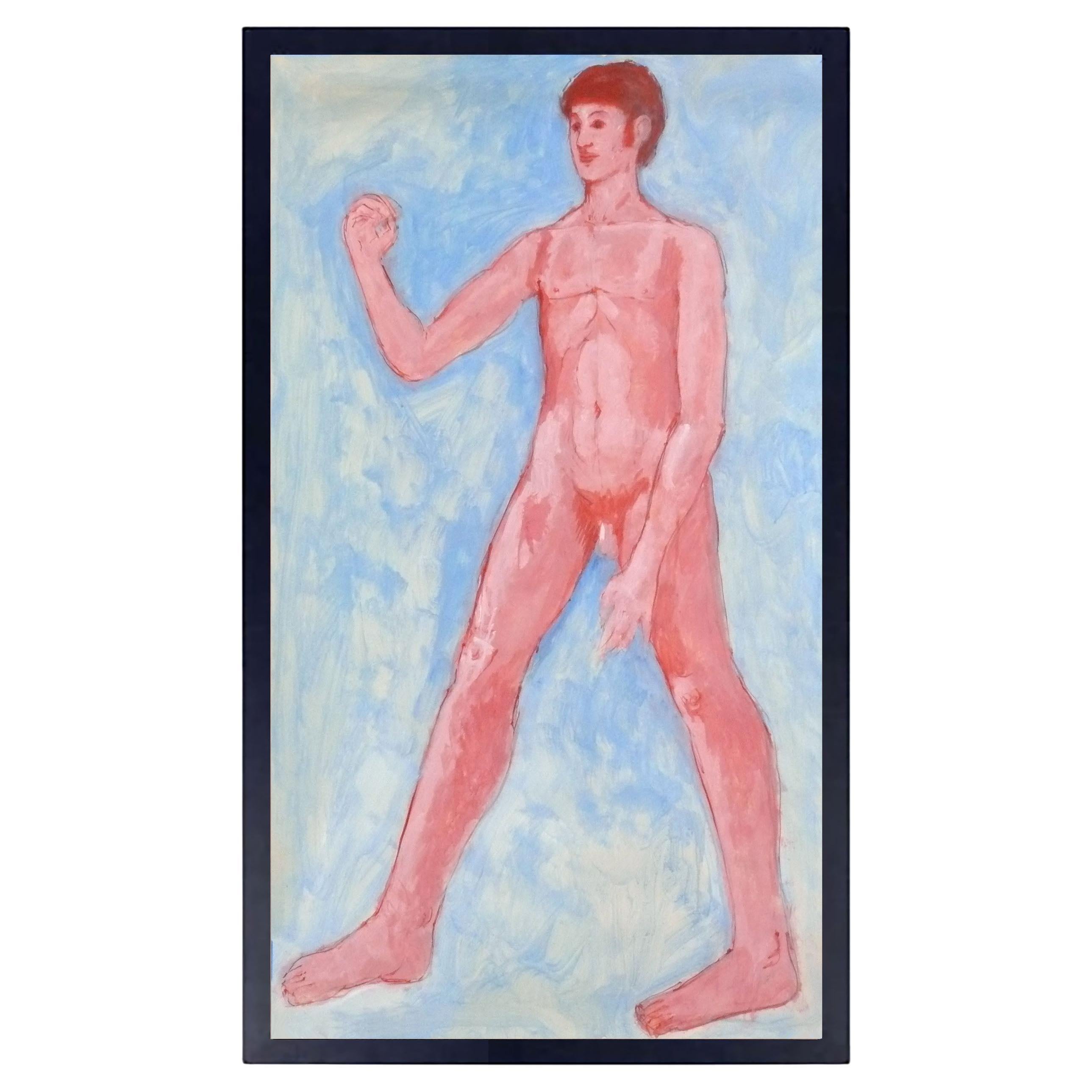 Ezio Martinelli Figural Painting 65.75" x 39.75" Mid Century Modern Art