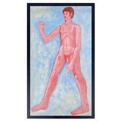 Ezio Martinelli Figural Painting 65.75" x 39.75" Mid Century Modern Art