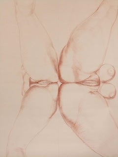 Ezio Martinelli Figural Studie Zeichnung 103,5 "x 65,75" Mid Century Modern Art