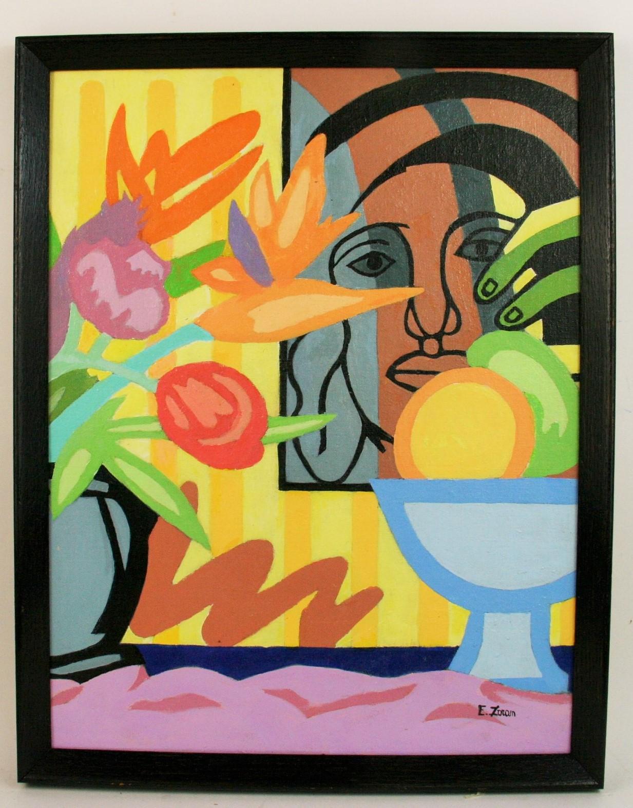 Tribute to Post-Impressionist Still Life, Acrylic on Board, Signed