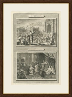 Ezra Reading the Law and Esther before Ahasuerus, Pieter Mortier, circa 1700