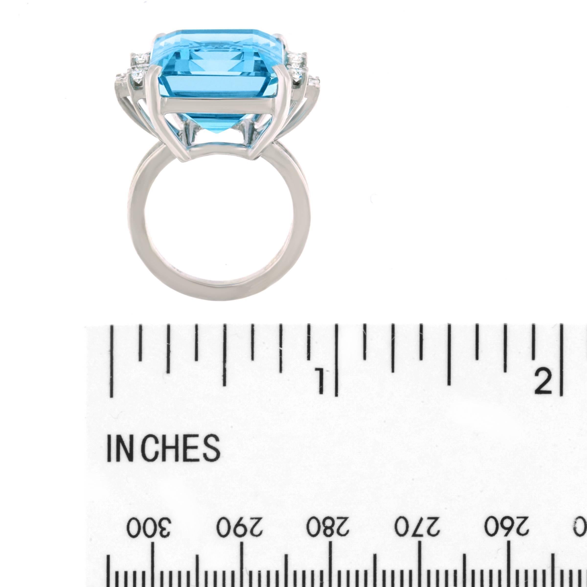 F & F Felger 23 Carat Aquamarine and Diamond Set Gold Ring 2