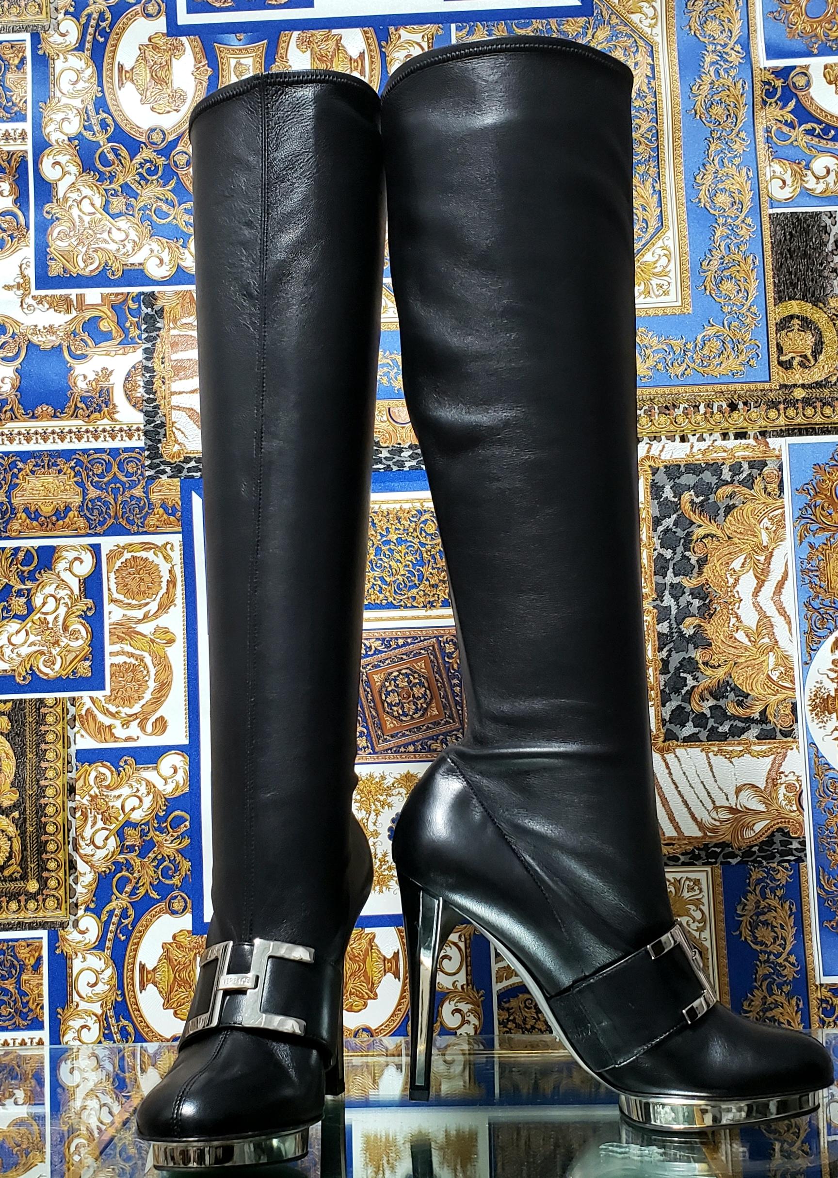 vintage black platform boots