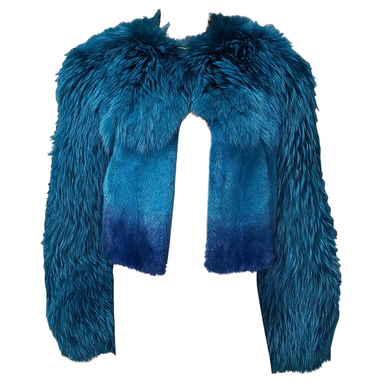 F/2014 look # 9 NEW VERSACE EMERALD MINK and RACCOON FUR JACKET 44 - 8 at  1stDibs | versace fur jacket, versace fur coat, versace mink