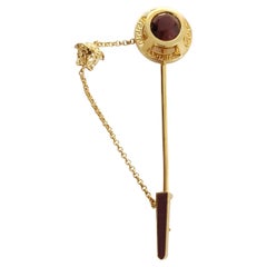 F 2015 look # 2 NEW VERSACE GOLD PLATED PIN with RUBY STONE