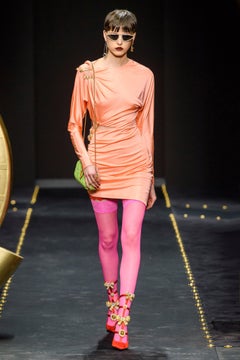 F/2019 L#26 VERSACE COCKTAIL CUTOUT DRESS IN ORANGE as seen as Katrina 38; 40