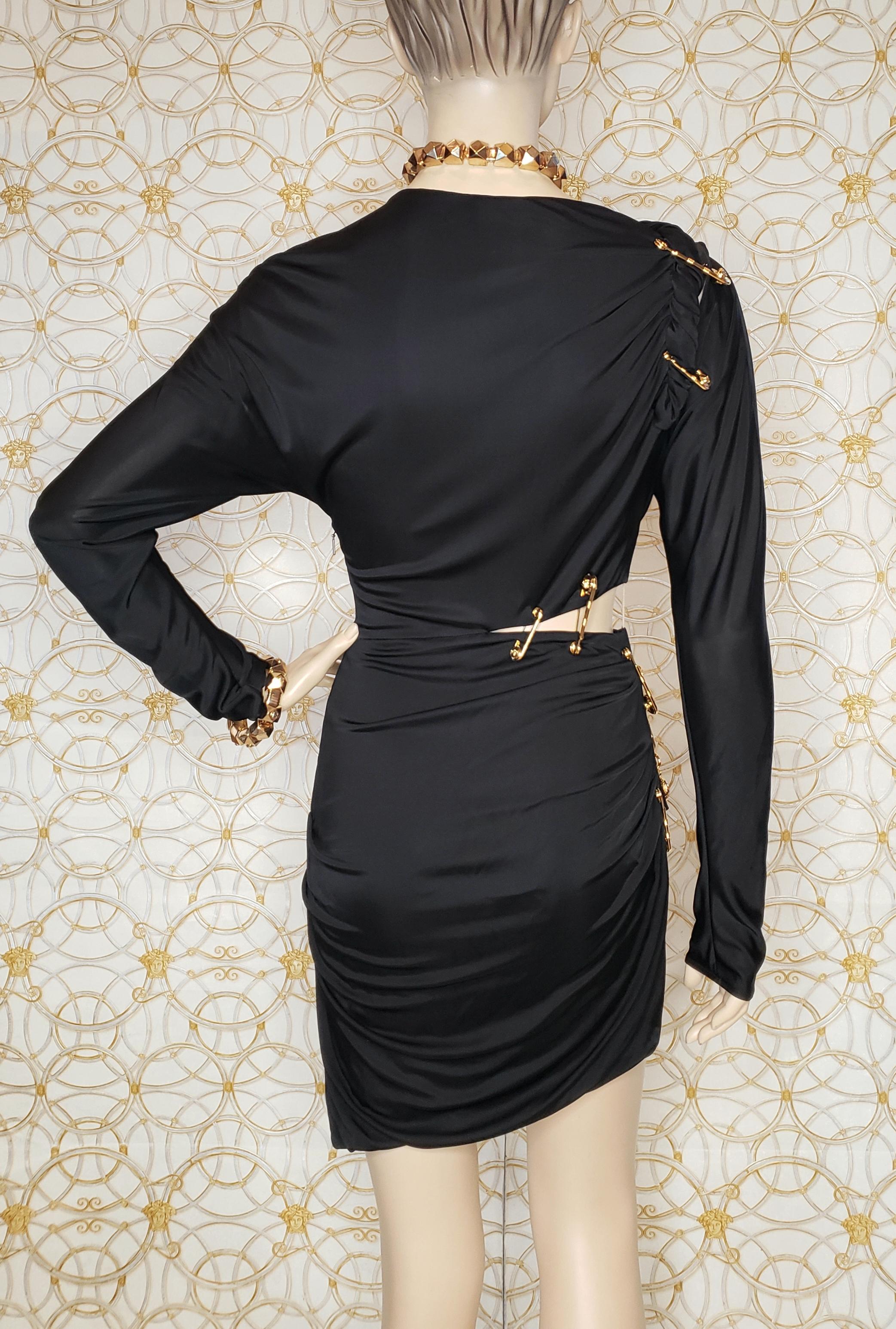  F/2019 look # 26 BLACK PIN UP KNIT COCKTAIL MINI Dress, IT 40 - US 4 - 6 1