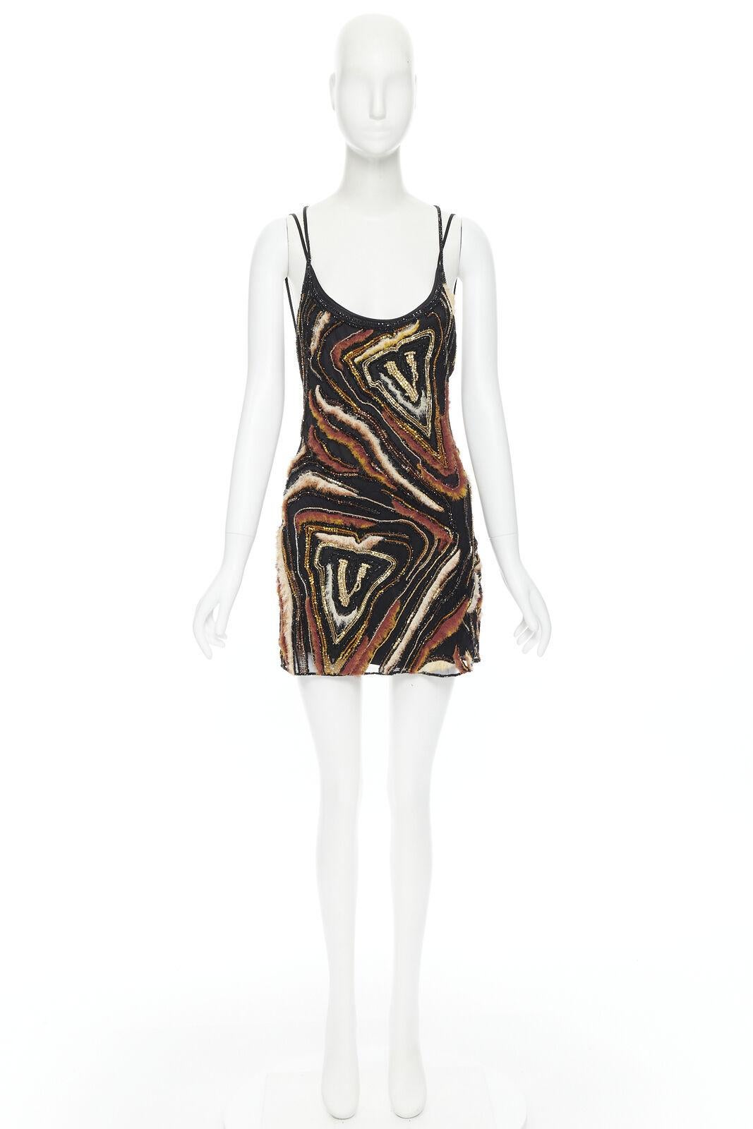 versace virtus animalier embroidered mini dress