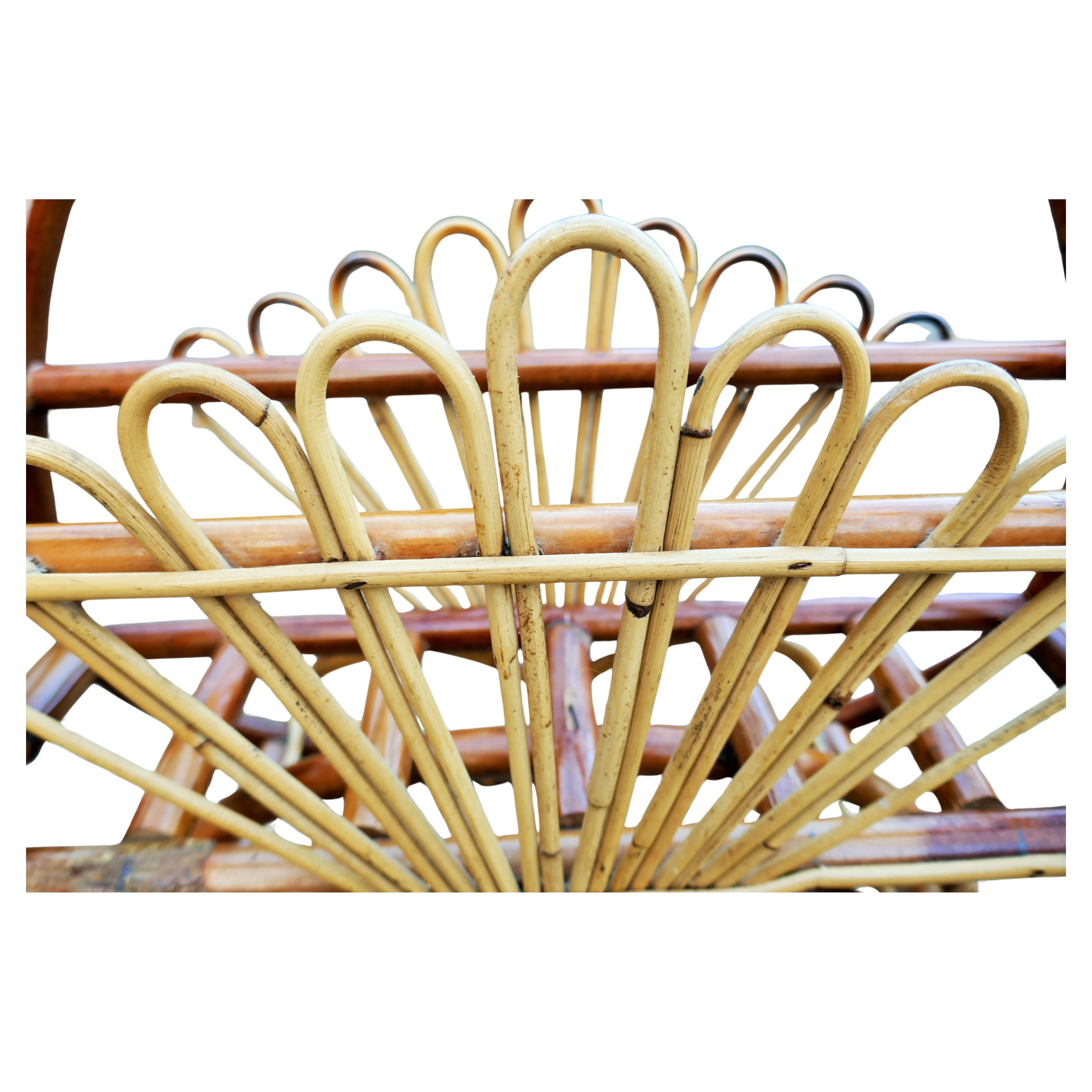 Bamboo rattan magazine rack in vendita 3