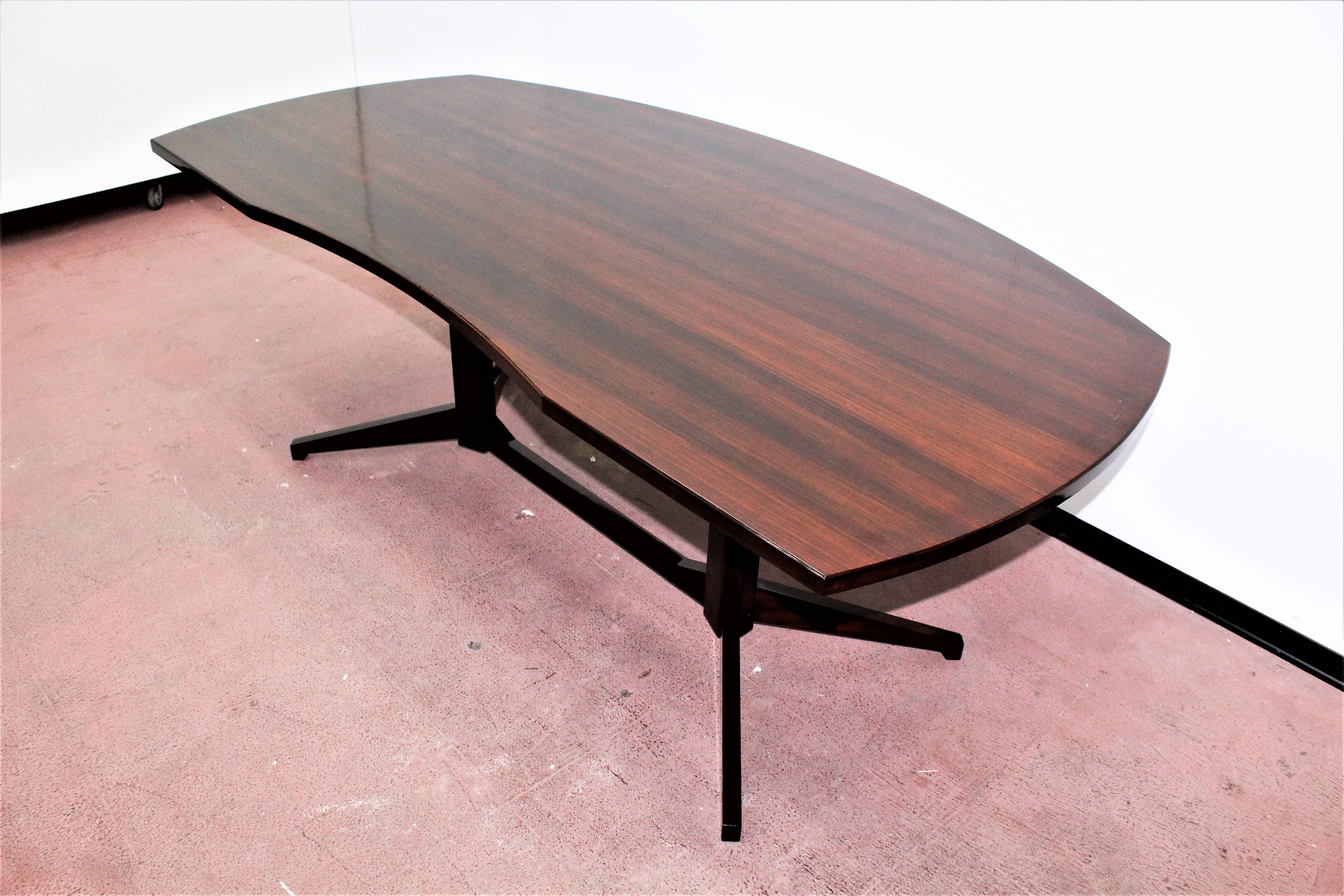 Mid-Century Modern F. Albini & F. Helg for Poggi, 1958 Italy Modern Wood Desk Table 