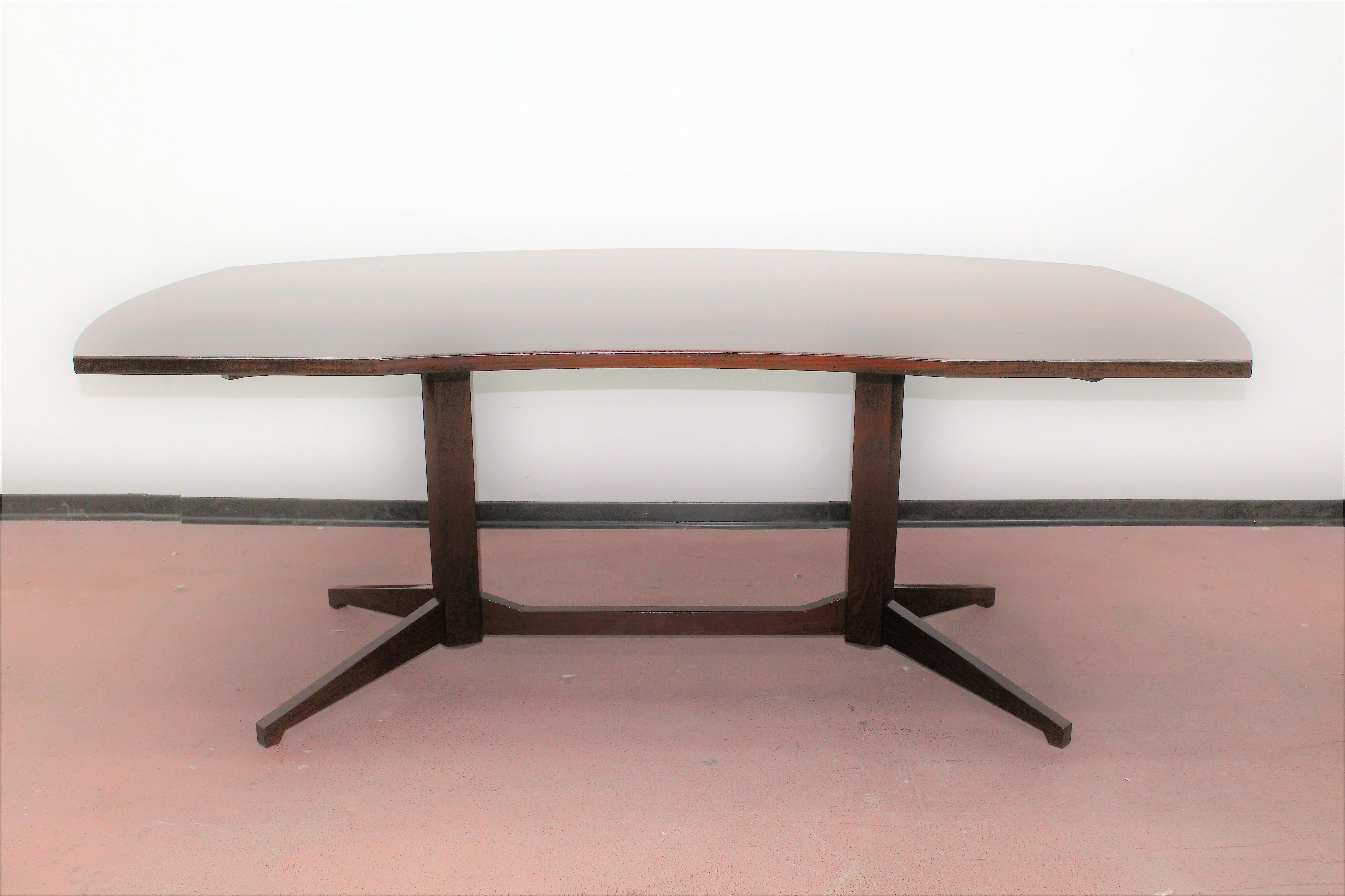 Mid-20th Century F. Albini & F. Helg for Poggi, 1958 Italy Modern Wood Desk Table 