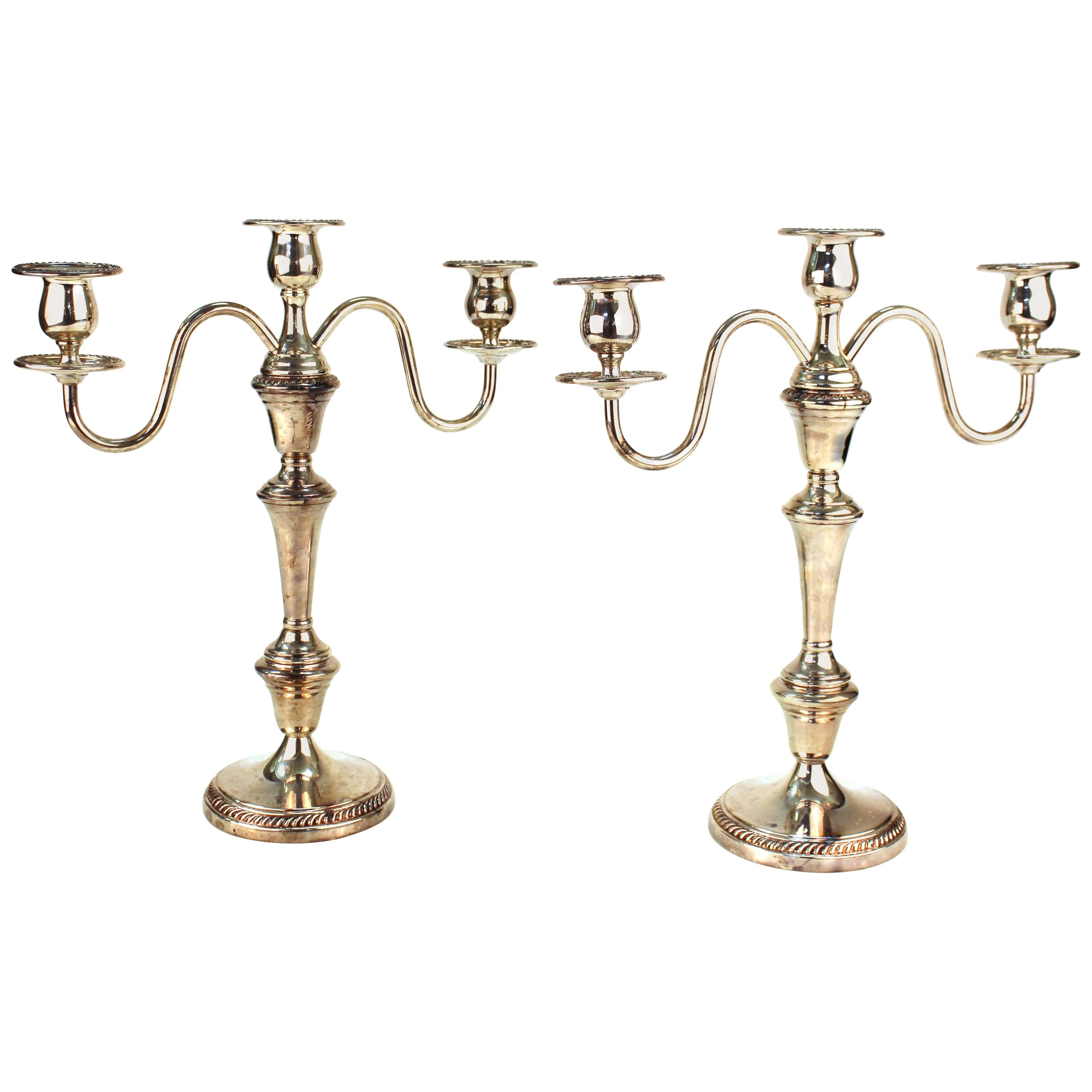 F. B. Rogers Silver Co. Classical Style Candelabra in Silvered Copper