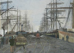 F. B. SCHELL - 'Port Melbourne' - Hand Colored Print - Australia - Circa 1880