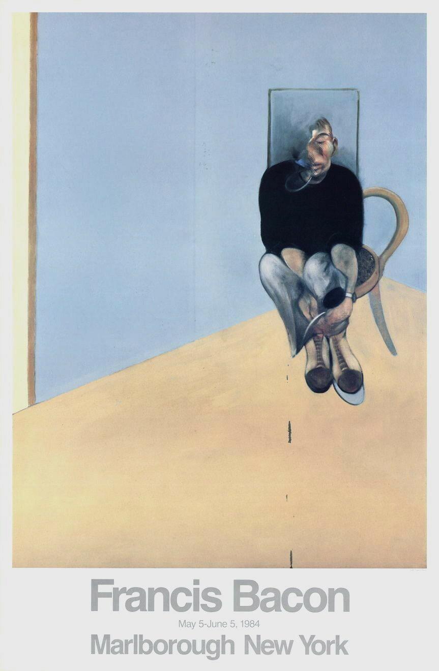 Francis Bacon Abstract Print - Seated Man 1984 Original Marlborough Gallery Exhibition Poster