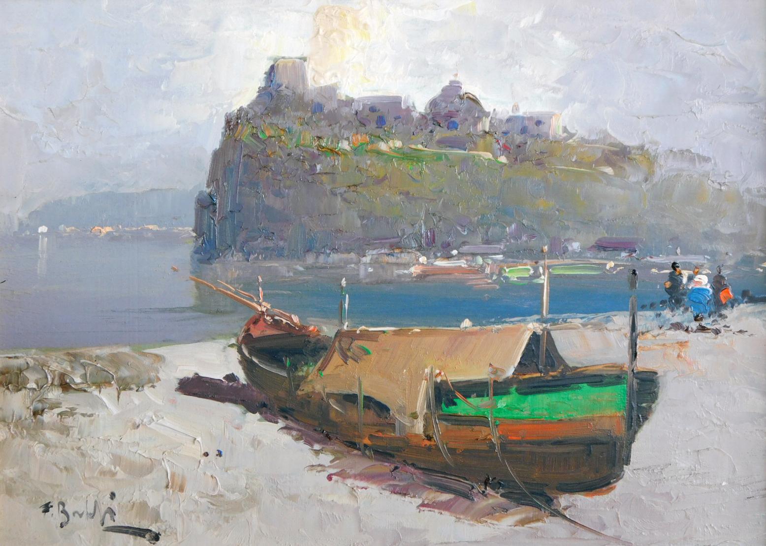 F. Baldi (Italiener, 1. Hälfte des 20. Jahrhunderts) lebte und arbeitete in Italien und ist bekannt für seine Küstengemälde; jede sonnenerfüllte Küstenszene ist mit kräftigen impressionistischen Pinselstrichen gemalt; jedes Gemälde ist mit einem