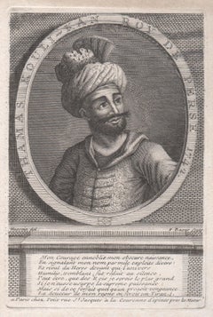 Antique Thamas Kouli-Kan, Roy de Perse, 1742 (Nader Shah), portrait engraving, 1742